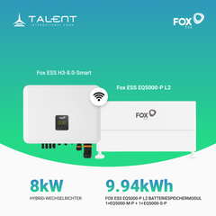 Fox ESS 8kW Hybrid Wechselrichter H3-8.0-Smart mit EQ5000-P L2 (9,94 kWh) LFP Hochvoltspeicher inkl. BMS *2026 Neue Version