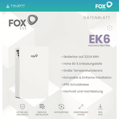 FOX ESS 6kW H3-6.0-Smart 3-phasig Hybridwechselrichter mit EK6 Plus Hochvoltspeicherbatterie 5,76 kWh