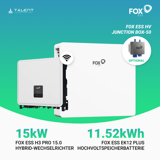 Fox ESS H3-Pro-15.0 15kW Hybridwechselrichter mit EK12 Hochvoltspeicherbatterie 11.52kWh