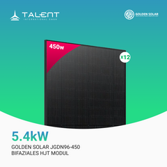Golden Solar 450W JGDN96-450 HJT Bifacial Glas PV Modul Full Black