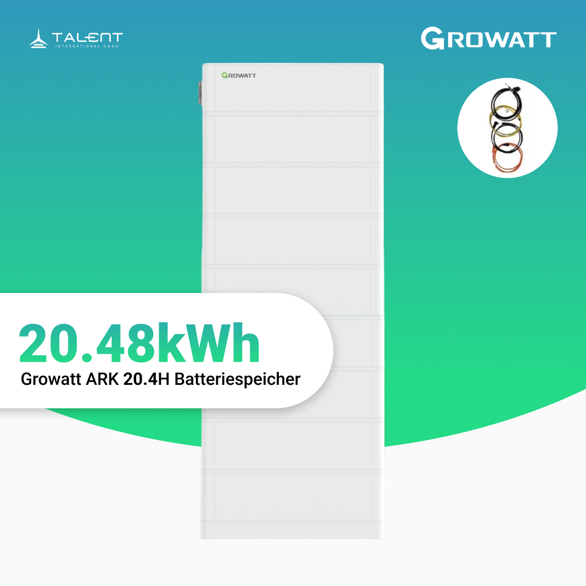 Growatt ARK 20.4H Batteriespeicher 20,48kWh - Komplettsystem für SPH & SPA-Serie