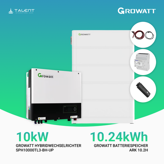 Growatt Komplettset SPH10000TL3-BH-UP 10kW mit 10,24kWh ARK 10.2H Batteriespeicher