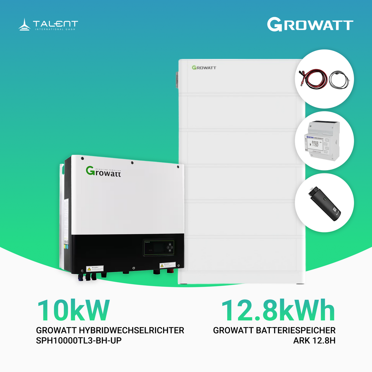 Growatt Komplettset SPH10000TL3-BH-UP 10kW mit 12,8kWh ARK 12.8H Batteriespeicher