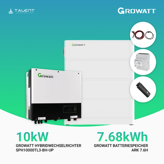 Growatt Komplettset SPH10000TL3-BH-UP 10kW mit 7,68kWh ARK 7,6H Batteriespeicher