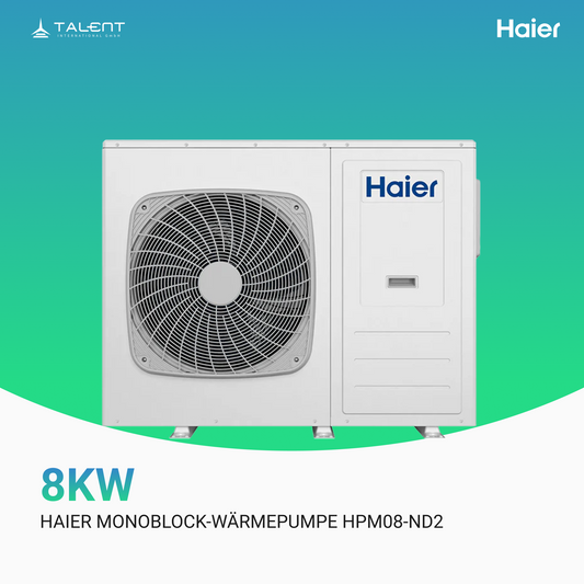 Haier Monoblock-Wärmepumpe HPM08-Nd2 8 kW | R290 | A+++ Heizen, Kühlen & Warmwasser  | inkl. Erstinbetriebnahme