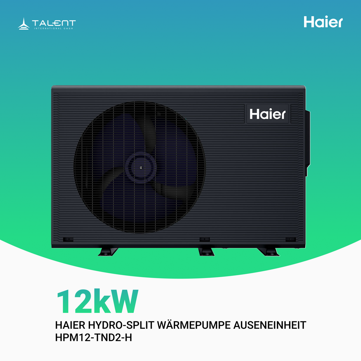 Haier Hydro-Split Luft-Wasser-Wärmepumpe Außeneinheit 12 kW, inkl. Erstinbetriebnahme - HPM12-TND2-H