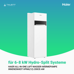 Haier All-in-One Luft-Wasser-Wärmepumpe 6 kW Inneneinheit - HPM6(12)-200CE-AW, 200L Speicher inkl. Erstinbetriebnahme