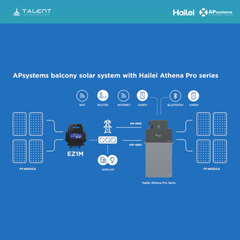 APsystems EZHI Balkonkraftwerk: APsystems EZHI + Hailei Athena Pro Batteriespeicher + 1820W (4 x 455W) Bifacial Glas Full Black PV Module