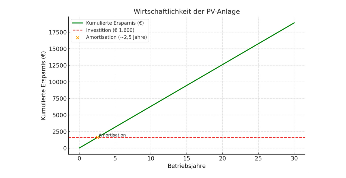 Wirtschaftlichkeit der PV-Anlage Grafik