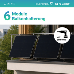 3000W Balkonkraftwerk mit Speicher - 6x 500W Full Black bifazial & Anker Solix Solarbank 3 Pro
