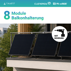 4000W Balkonkraftwerk mit Speicher - 8x 500W Full Black bifazial & Anker Solix Solarbank 3 Pro
