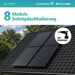 4000W Balkonkraftwerk mit Speicher - 8x 500W Full Black bifazial & Anker Solix Solarbank 3 Pro