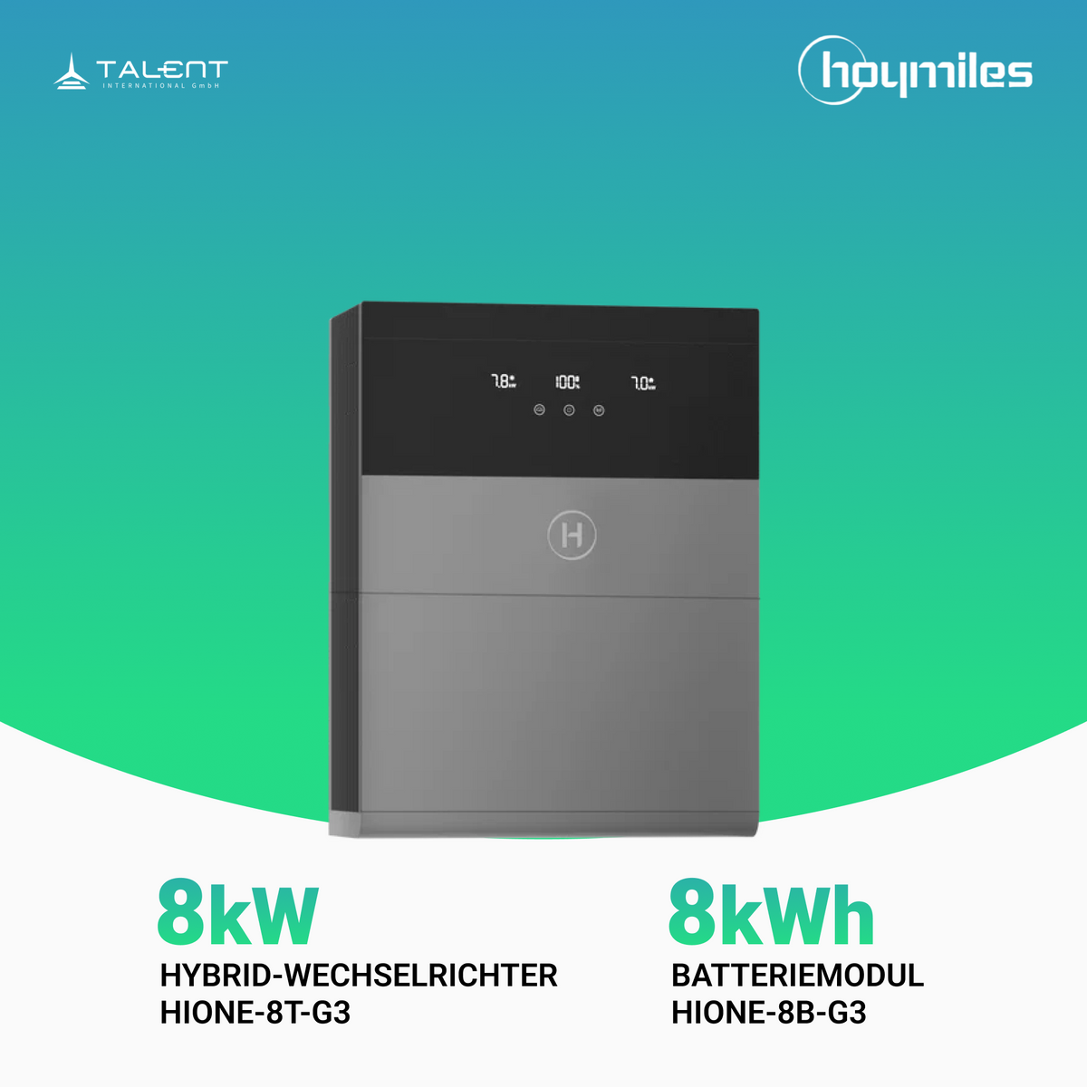 Hoymiles - HiOne-8T-G3 8kW Hybrid-Wechselrichter dreiphasig und 8kWh Speicher ALL-IN-ONE BESS Energiespeichersystem