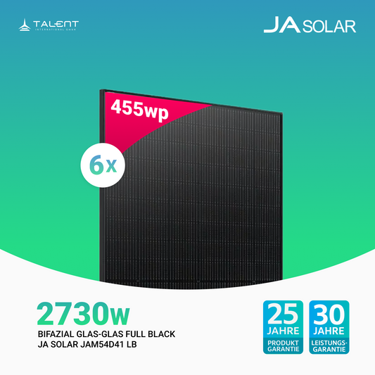JA Solar 455W Bifazial Glas-Glas Full Black JAM54D41 LB (Staffelpreis)