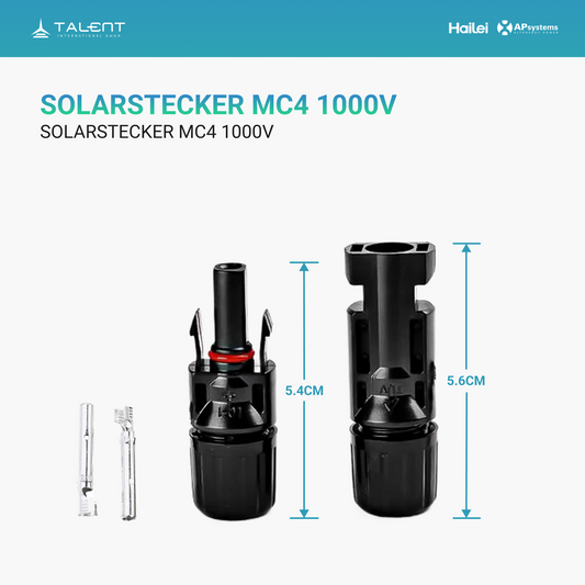 MC4 1000V | Stecker & Buchse für 4-6mm² Solarkabel, Solarstecker MC4