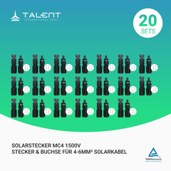 MC4 1500V | Stecker & Buchse für 4-6mm² Solarkabel, Solarstecker MC4