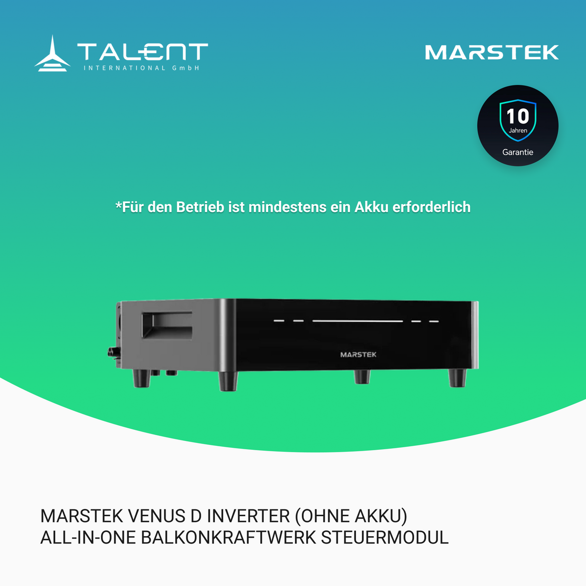 Marstek Venus D All-in-One Balkonkraftwerk 4kW PV und 2,5 kW Wechselrichter 4 MPPT AC-Kopplung