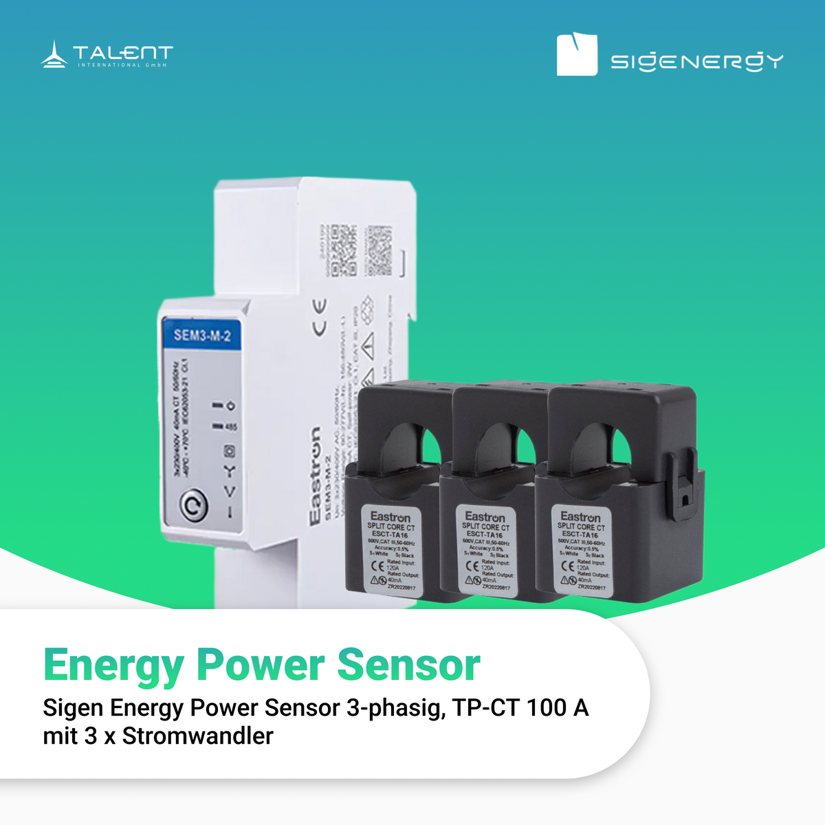 Sigenergy Sigen Power Sensor dreiphasig, TP-CT 100 A mit 3 x Stromwandler