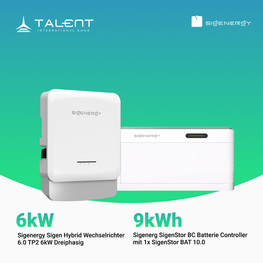 Sigenergy SigenStor Set 6.0 TP2 – 6 kW Dreiphasiger Hybrid Wechselrichter mit SigenStor BC & SigenStor BAT 10.0 (9kWh)