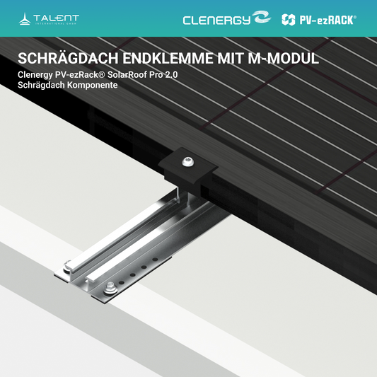 Clenergy PV-ezRack® SolarRoof Pro 2.0 Unterkonstruktion Schrägdach Komponenten - Endklemme ohne Erdung, EC-M28-46/L50/BA, 28-46 mm, lange 50mm, Schwarz