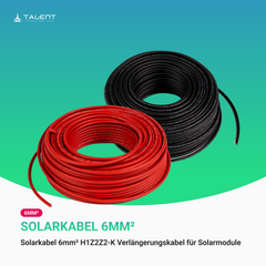 Solarkabel 6mm²  H1Z2Z2-K Verlängerungskabel für Solarmodule